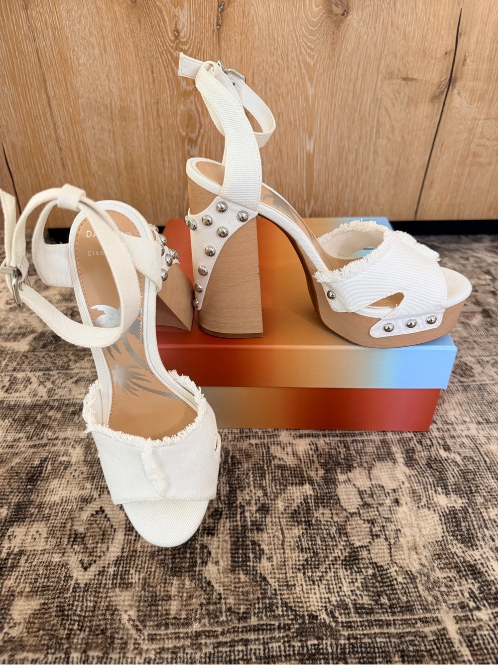 Gianni Bini x DANNIJO Daisy Denim Studded Platform Sandals, GENTLY WORN, SZ 10 - Picture 11 of 11
